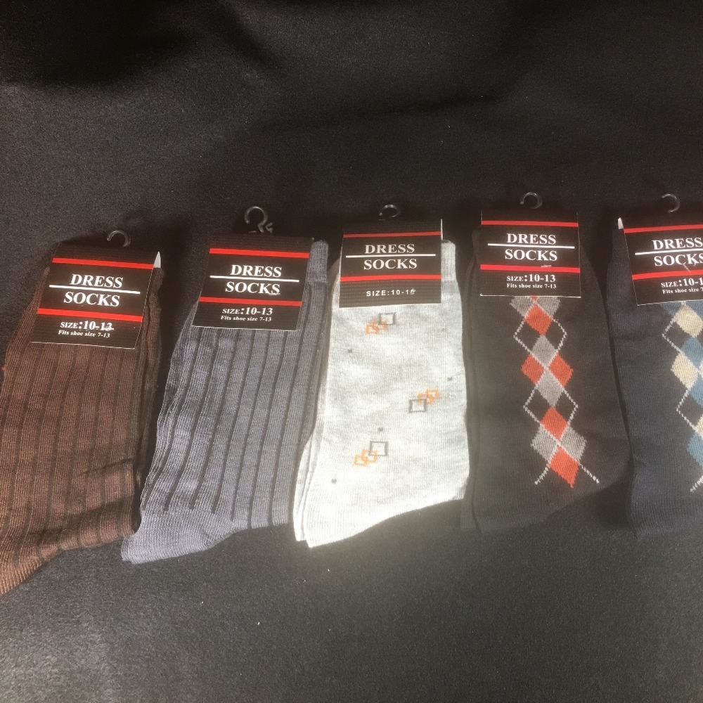 7 PAIRS CREW DRESS SOCKS SIZE 10-13